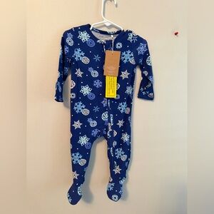 Angel Dear Blue Snowflake Footsie Pajamas